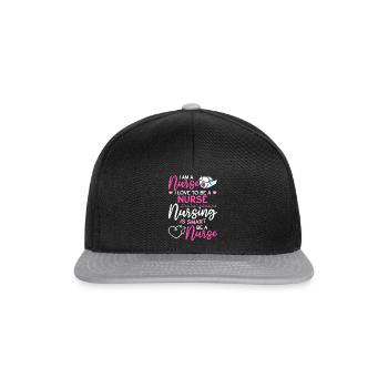 Infirmière d’hôpital - Je suis infirmière. J’aime être une infirmière - Casquette snapback - noir/gris - Devant
