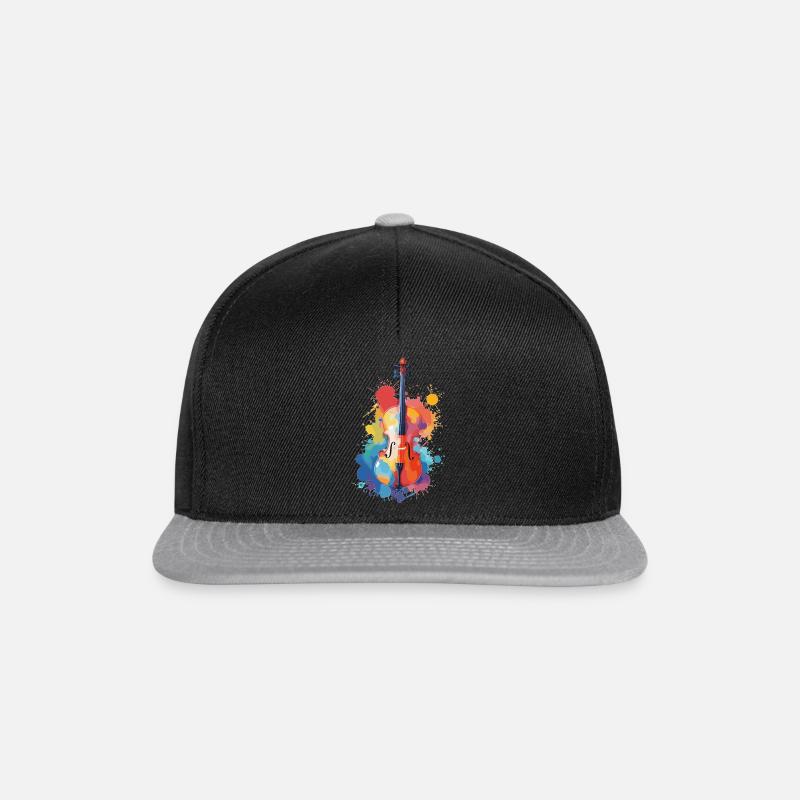 Cello in Wasserfarben - Snapback Cap - Schwarz/Grau