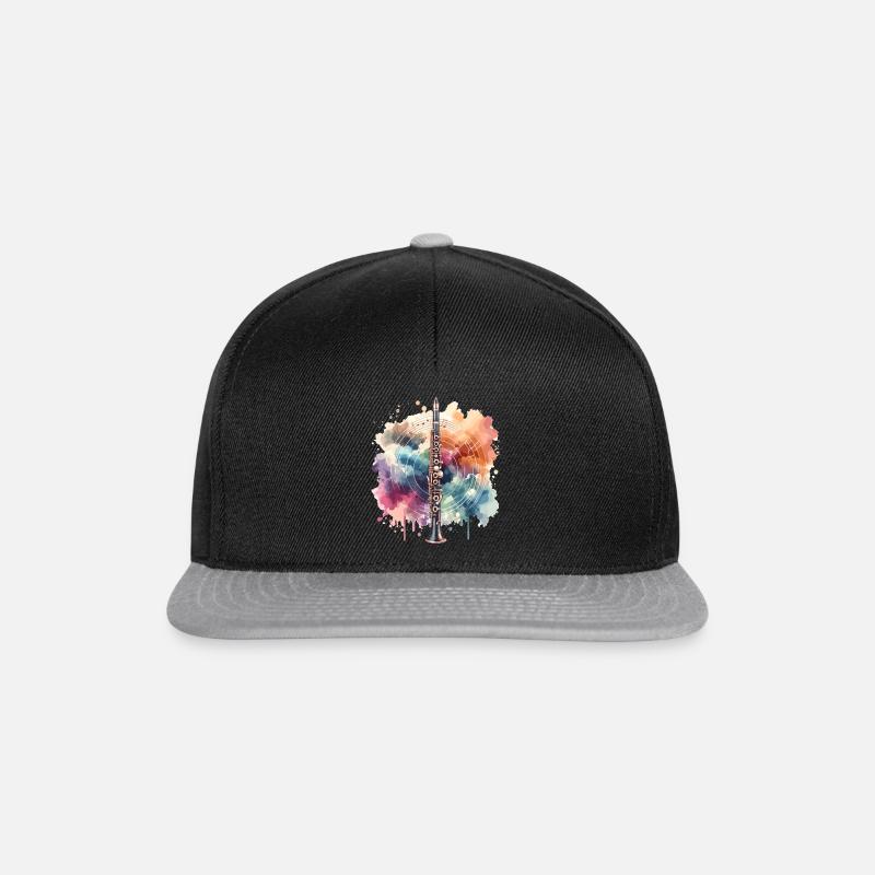Clarinette à l’aquarelle - Casquette snapback - noir/gris
