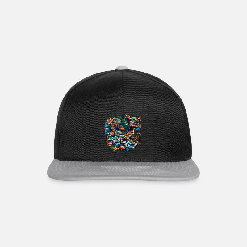 Traditioneller chinesischer Drache - Snapback Cap - Schwarz/Grau