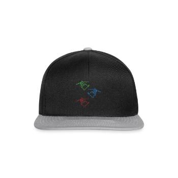 Skateboarding Silhouette Skatepark Skateboarder Si - Snapback Cap - Schwarz/Grau - Vorne