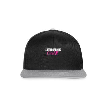 Skateboarding Girl Skatepark Skateboarder Girl - Snapback Cap - Schwarz/Grau - Vorne