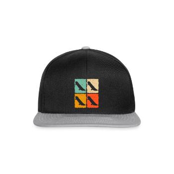 Retro Skateboarding Skateboarder Retro Skateboards - Snapback Cap - Schwarz/Grau - Vorne