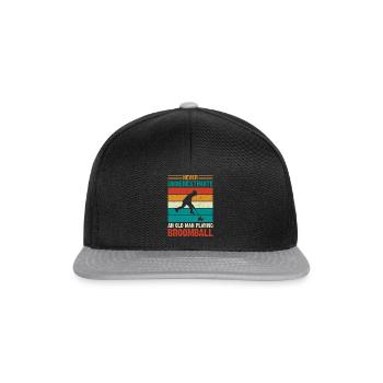 Broomball Grand-père Joueur de ballon-balai - Casquette snapback - noir/gris - Devant