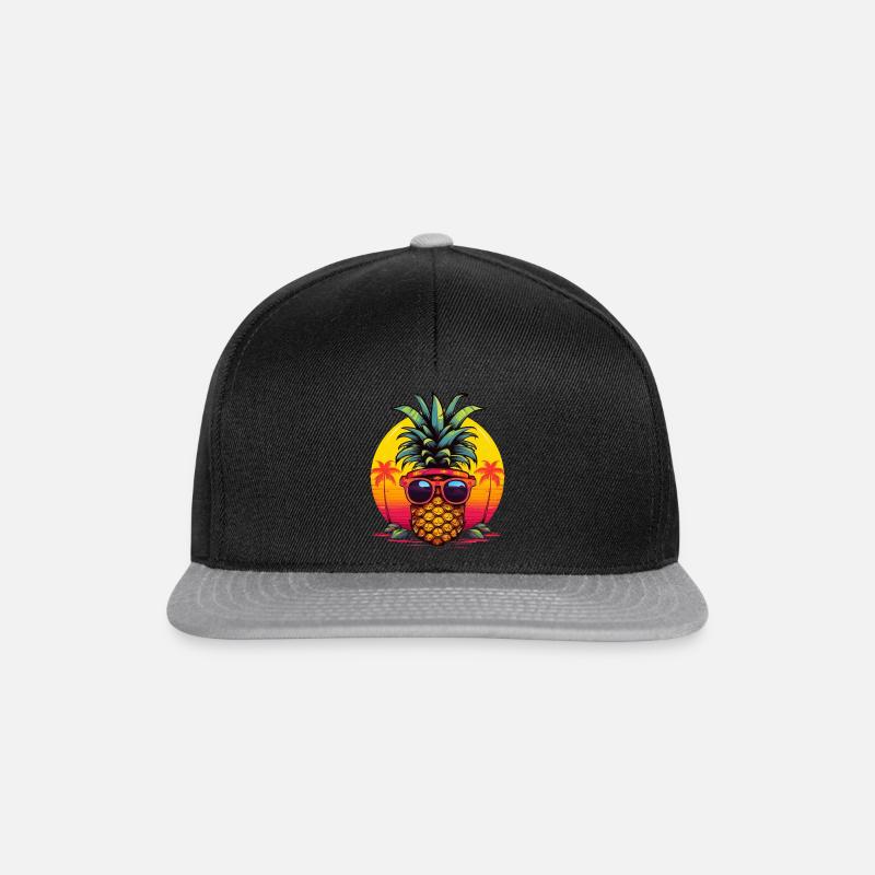 Synthwave Pineapple - Casquette snapback - noir/gris