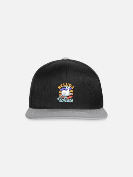 Weißwal Beluga Wal - Snapback Cap - Schwarz/Grau