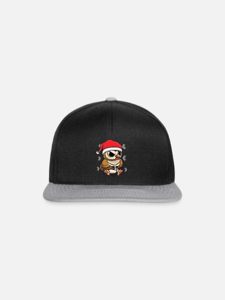 Eule Spielt Videospiele - Snapback Cap - Schwarz/Grau