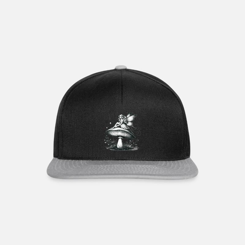 Märchenhafte Fee auf Pilz - Snapback Cap - Schwarz/Grau