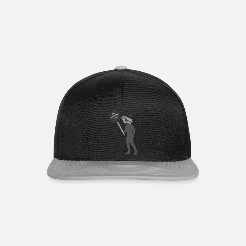 Ich beobachte dich!! - Snapback Cap - Schwarz/Grau