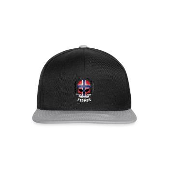 Fischer Angler in Norwegen - Snapback Cap - Schwarz/Grau - Vorne