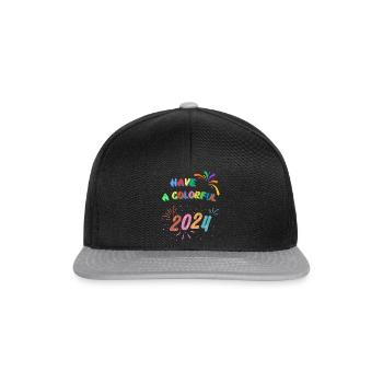 Frohes neues Jahr 2024! - Snapback Cap - Schwarz/Grau - Vorne