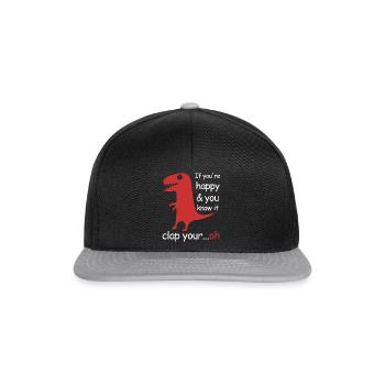 Si vous êtes heureux et que vous le savez | Le T-Rex - Casquette snapback - noir/gris - Devant