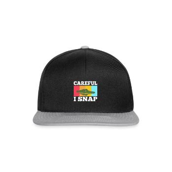 Careful i snap alligator - Snapback Cap - Schwarz/Grau - Vorne