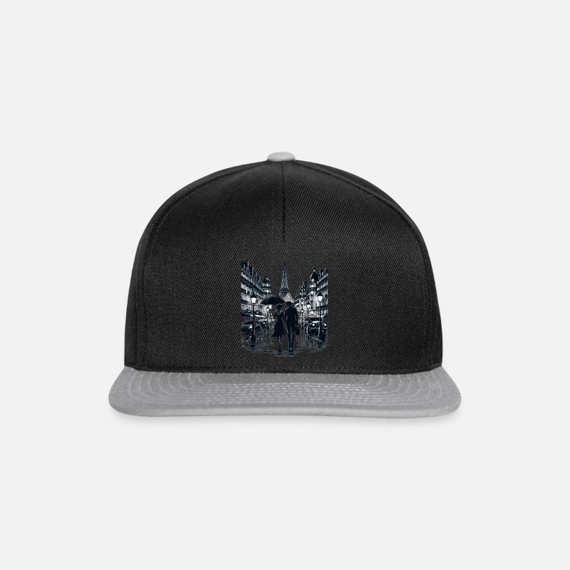 Romantic walk in the rain in Paris - Snapback Cap - black/grey