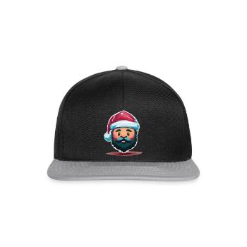 Weihnachtsmann - Snapback Cap - Schwarz/Grau - Vorne