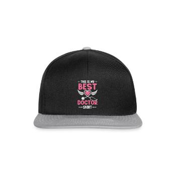 This Is My Best Doctor Shirt - Hospital Doctor Lif - Snapback Cap - Schwarz/Grau - Vorne