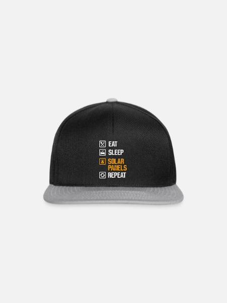 Solarmodul Solarenergie Solarstrom - Snapback Cap - Schwarz/Grau