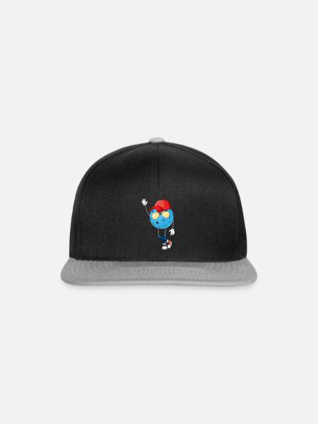 Funny Floorball Player Funny Floorball Male - Snapback Cap - Schwarz/Grau