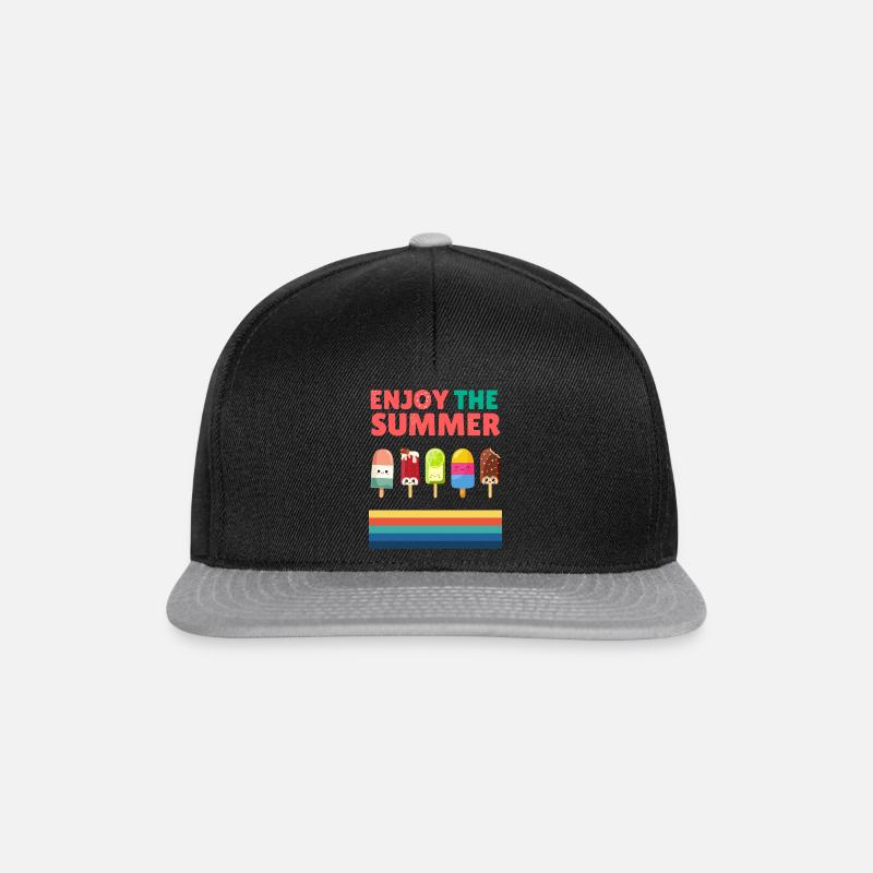 Zeit für das Eis - Snapback Cap - Schwarz/Grau