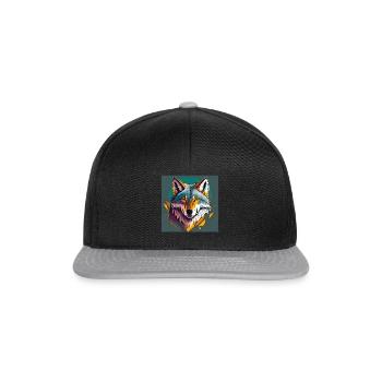 Wolfskopf - Snapback Cap - Schwarz/Grau - Vorne