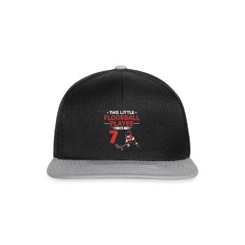 Kids Floorball Player 7th Birthday Floorball Playe - Snapback Cap - Schwarz/Grau - Vorne