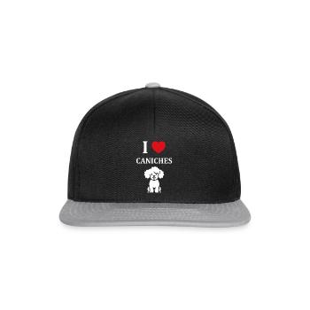Humour chien petit caniche - Casquette snapback - noir/gris - Devant