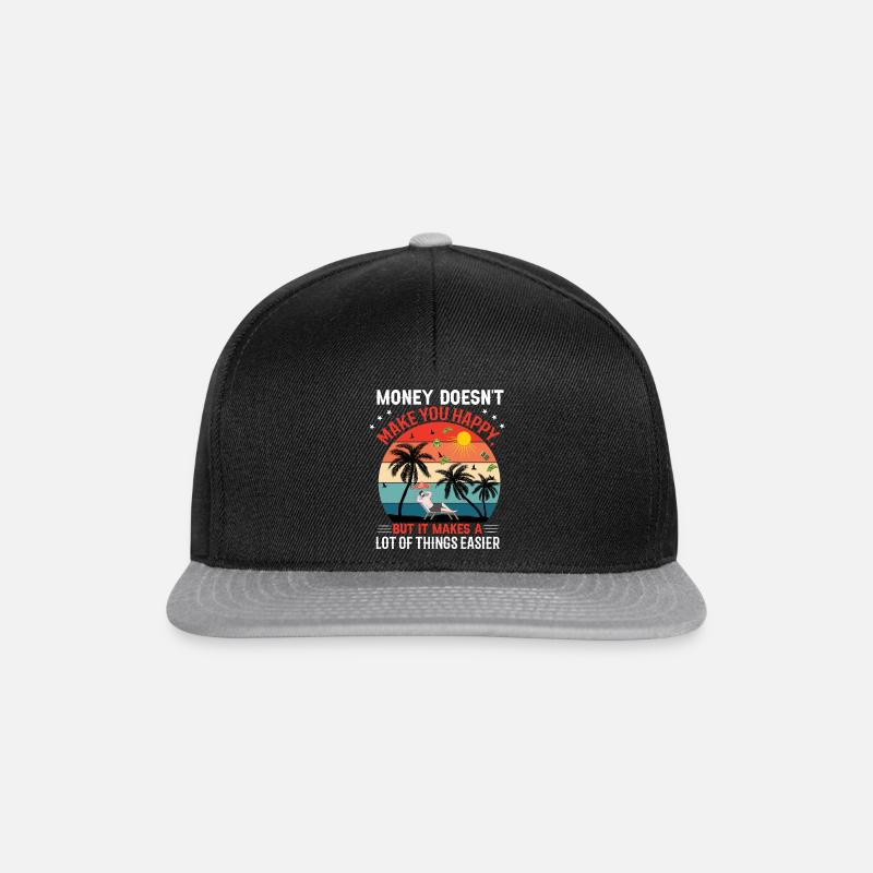 Geld und Glück - Snapback Cap - Schwarz/Grau