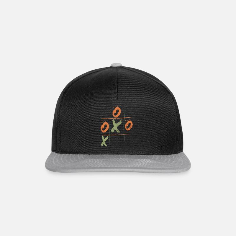 Tic-tac-toe Sketch: Hand Drawn Game - Snapback Cap - black/grey