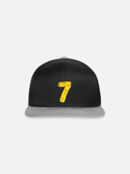 Zahl 7 - Snapback Cap - Schwarz/Grau