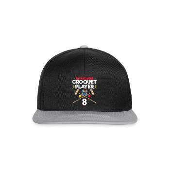8 Years Old Croquet Player 8th Birthday Croquet Pl - Snapback Cap - Schwarz/Grau - Vorne