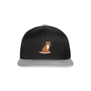 Belette petite belette souris belette cadeau - Casquette snapback - noir/gris - Devant