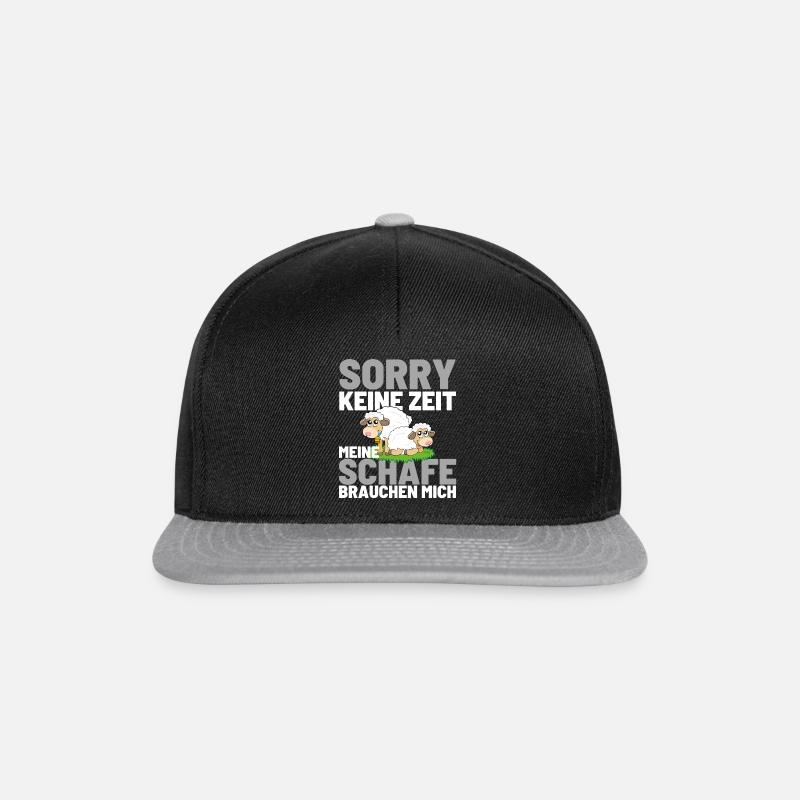 MEINE SCHAFE BRAUCHEN MICH Lustiger Schaf Schäfer - Snapback Cap - Schwarz/Grau