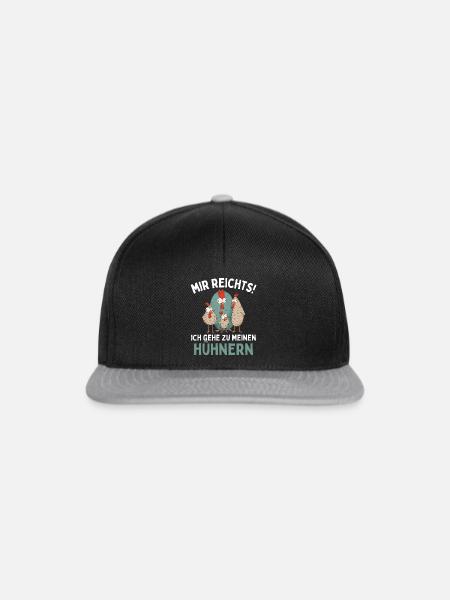 MIR REICHTS! ICH GEH ZU MEINEN HÜHNERN! Lustiges - Snapback Cap - Schwarz/Grau