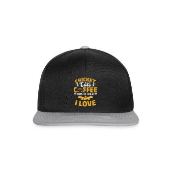 Cricket Cats Coffee This Is What I Love - Cricket - Snapback Cap - Schwarz/Grau - Vorne