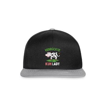 CRAZY COW LADY - Funny Farmer's Wife Farmer - Snapback Cap - black/grey - Front