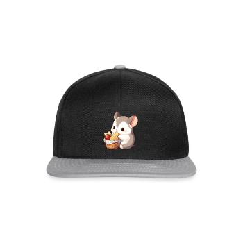 Niedlicher Hamster - Snapback Cap - Schwarz/Grau - Vorne