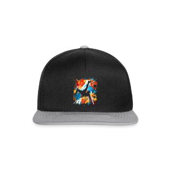Fußball Fußballer - Snapback Cap - Schwarz/Grau - Vorne