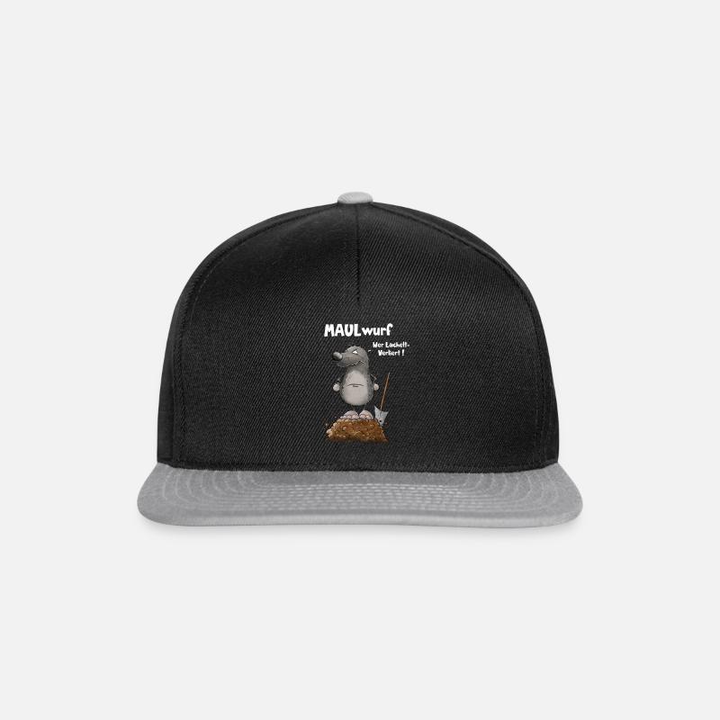 Schlechte Laune Nö Maulwurf Wortspiel - Snapback Cap - Schwarz/Grau