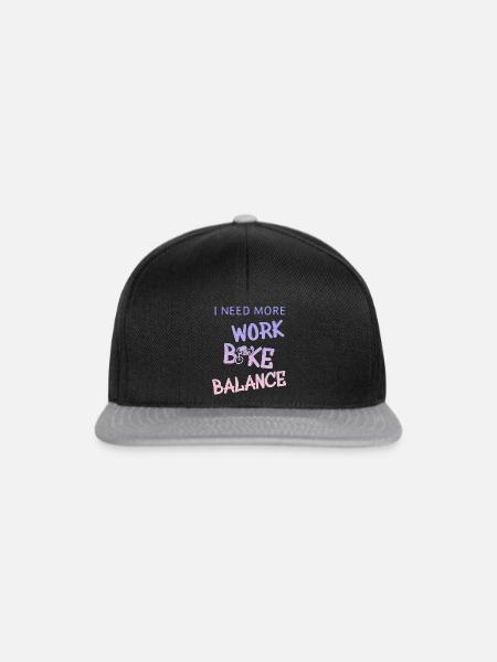 i need more work bike balance - Snapback Cap - Schwarz/Grau