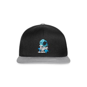 Cadeau pour diabétiques de type 1 pour diabétiques de type 1 - Casquette snapback - noir/gris - Devant