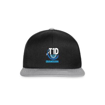T1D Diabetes Type 1 Diabetic Gift - Snapback Cap - black/grey - Front