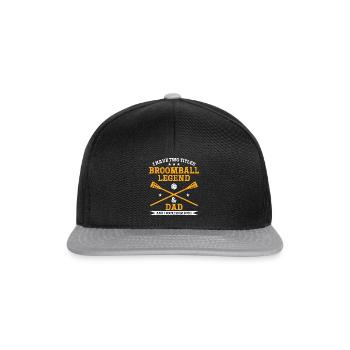 I Have Two Titles Broomball Legend & Dad - Broomba - Snapback Cap - Schwarz/Grau - Vorne