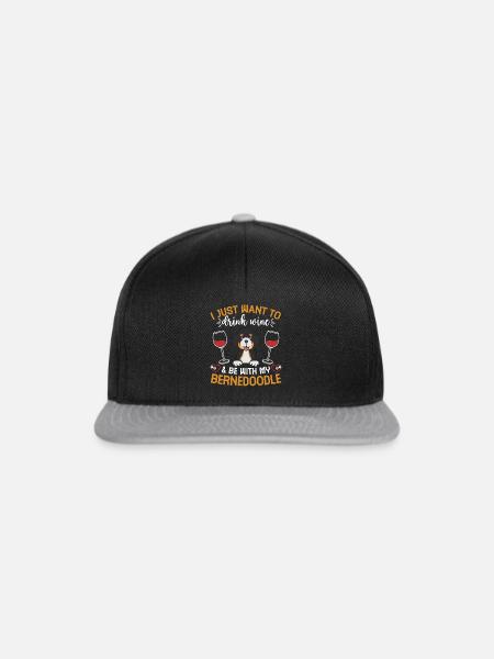 Bernedoodle Hund - Snapback Cap - Schwarz/Grau