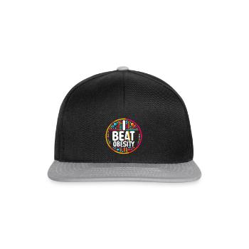 I Beat Obesity 12 - Snapback Cap - Schwarz/Grau - Vorne
