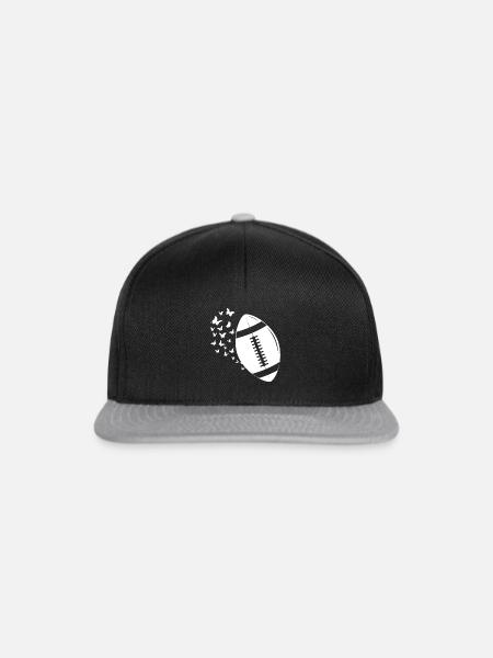 American Football Ball Football Player Football Ba - Snapback Cap - Schwarz/Grau