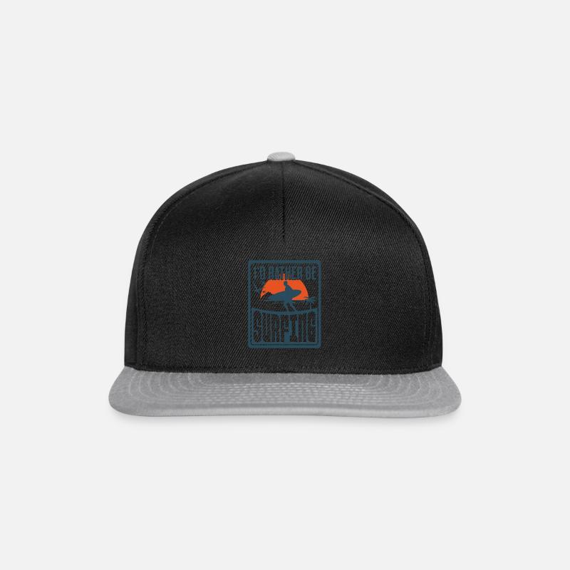 I'd Rather Be Surfing - Beach Surfing Surfingboard - Snapback Cap - black/grey
