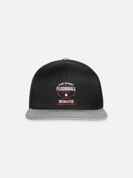 Funny Floorball Quotes Unihockey Floorball Player - Snapback Cap - Schwarz/Grau