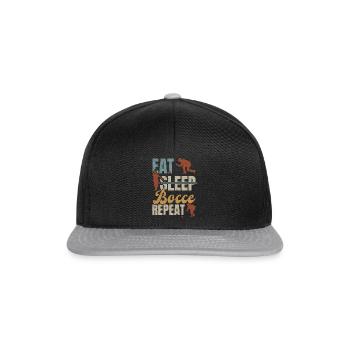 Eat Sleep Bocce Repeat - Funny Boccia Player - Snapback Cap - black/grey - Front
