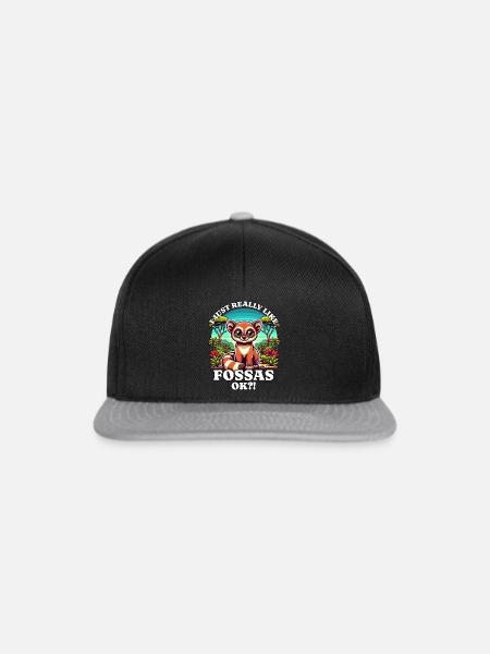 Ich mag Fossas - Snapback Cap - Schwarz/Grau