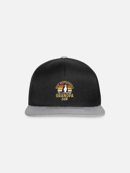 Bernedoodle Hund - Snapback Cap - Schwarz/Grau